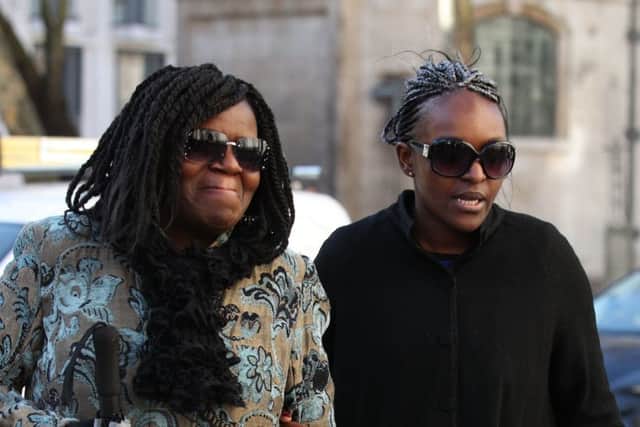 Fiona Onasanya (right) arriving outside The Royal Courts of Justice where she unsuccessfully tried to challenge her conviction. Photo: Yui Mok/PA Wire