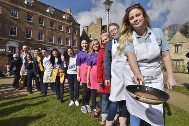 Competitors in the pancake races
