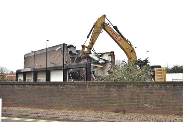 Demolition works at the site of the former Bridge Street Police Station