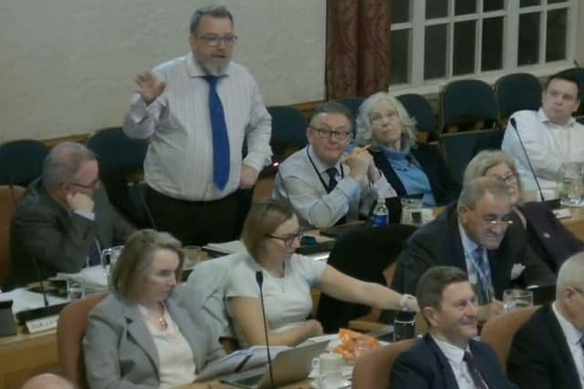 Cllr David Seaton speaking during the meeting