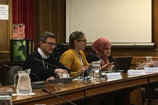Cllrs Steve Allen, Sam Smith and Shazia Bashir during the meeting