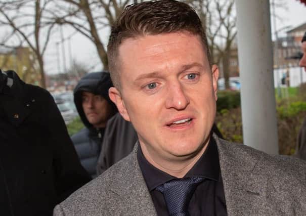 Tommy Robinson leaves the county court in Peterborough. Photo: Terry Harris