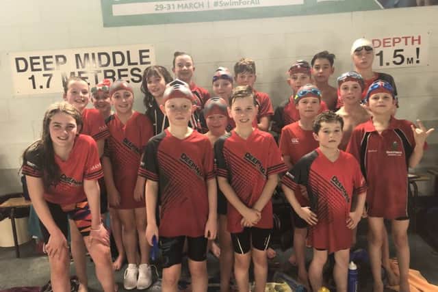 The Deepings Swimming Club squad which competed in round one of the 2019 Junior Fenland League in Boston.