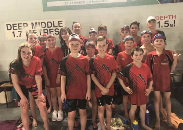 The Deepings Swimming Club squad which competed in round one of the 2019 Junior Fenland League in Boston.