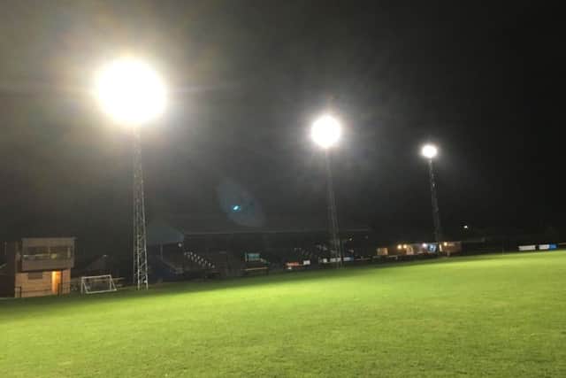The new lights at March Town FC.