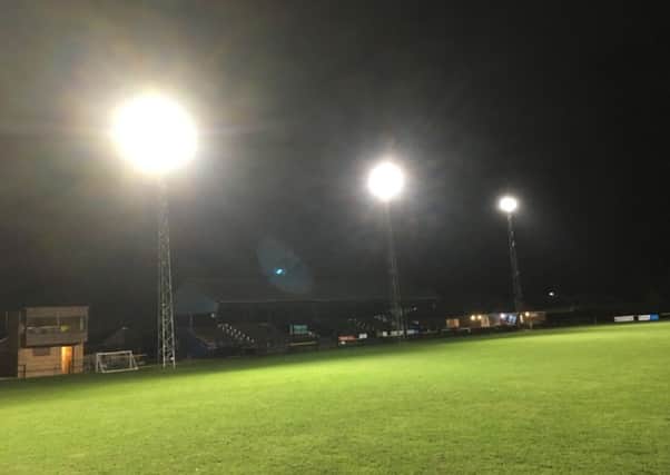 The new lights at March Town FC.