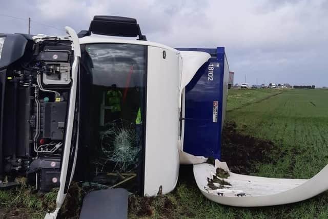 The scene of the crash on the A141. Photo: @Huntscops