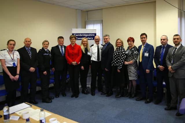 Her Excellency Baiba Braze, Ambassador of Latvia to the United Kingdom, Ints Kuzis, Chief of the Latvian State Police, Andrejs Grisins, Deputy Chief Commissioner and Head of the Latvian Central Criminal Police Department, and Edgars Strautmanis, Police Liaison Officer at the Embassy of Latvia in London, all joined members of the Peterborough local policing teamon Thursday afternoon,March 7.
