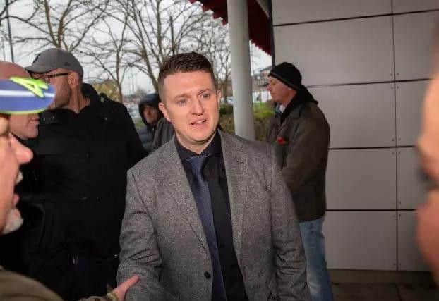 Tommy Robinson leaves the county court in Peterborough. Photo: Terry Harris