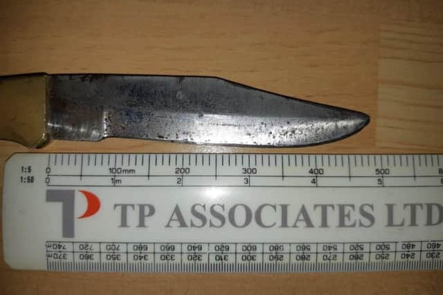 The knife confiscated by police in Peterborough today
