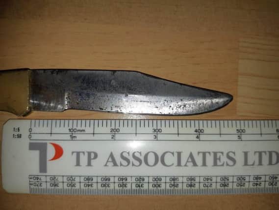 The knife confiscated by police in Peterborough today