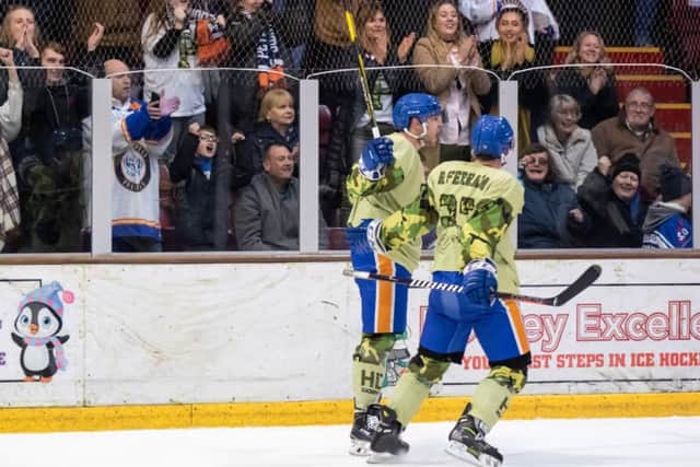Nathan Pollard celebrates scoring Phantoms' second goal in the cup final. Picture: Tom Scott