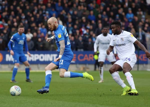 Marcus Maddison on the ball for Posh against Coventry. Photo: Joe Dent/theposh.com.