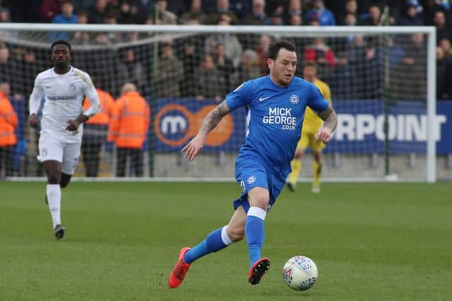 Lee Tomlin in action for Posh against Coventry. Photo: Joe Dent/theposh.com.