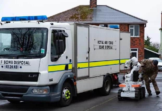 The RAF bomb disposal unit in New Road, Peterborough