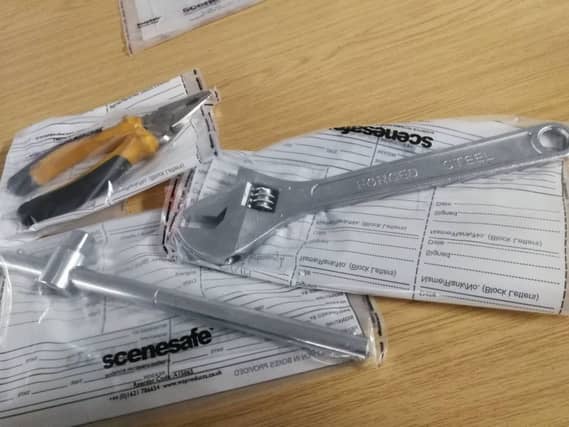 Tools seized by police. Photo: Cambridgeshire police