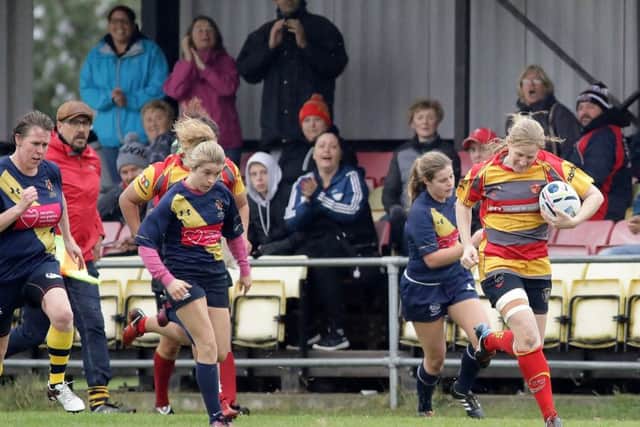 Sarah Winder scored a try for Borough Ladies. Picture: Mick Sutterby