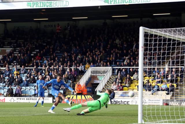 Ivan Toney's 'goal' for Posh against Southend was ruled out for offside.