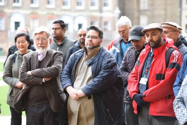 Christchurch vigil at Peterborough Cathedral attending by Mayor of Peterborough Coun. Chris Ash, Mayoress Doreen Roberts, Coun Ansar Ali, The Vicar of Peterborough Revd Canon Ian Black and Tim Alban Jones Peterborough Cathedral Canon in Residence EMN-190325-105302009