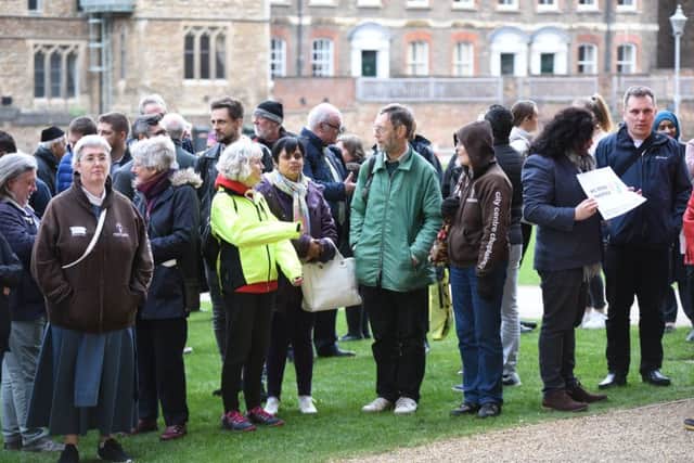 Christchurch vigil at Peterborough Cathedral attending by Mayor of Peterborough Coun. Chris Ash, Mayoress Doreen Roberts, Coun Ansar Ali, The Vicar of Peterborough Revd Canon Ian Black and Tim Alban Jones Peterborough Cathedral Canon in Residence EMN-190325-105203009