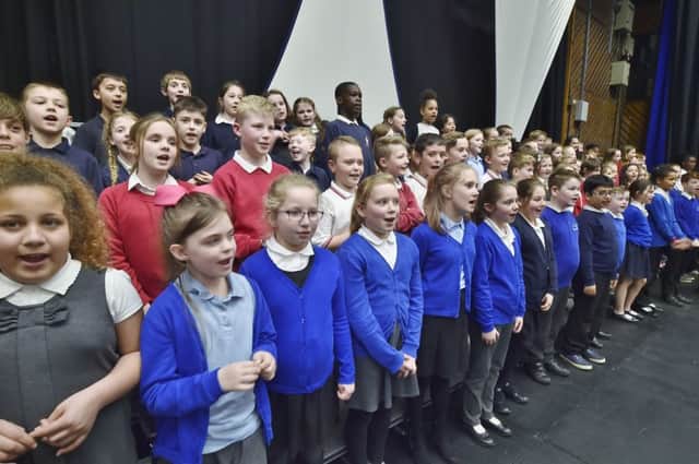 Youngsters take part in the Peterborough Sings! event