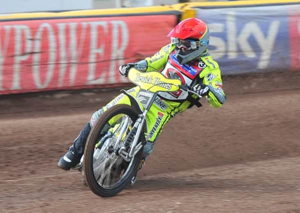 Lasse Bjerre in action at the East of England Arena.