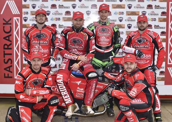 The 2019 Peterborough Panthers team. From the left they are, Bradley Wilson-Dean, Hans Andersen, Charles Wright, Lasse Bjerre, front, Rohan Tungate and Ben Barker.