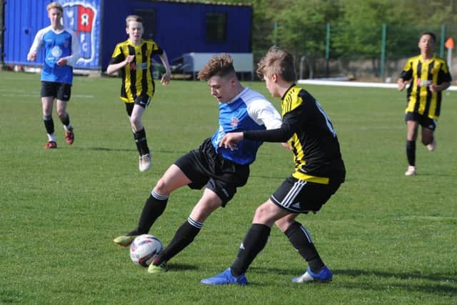Action from the game between Whittlesey Blue Under 15s and Crowland.
