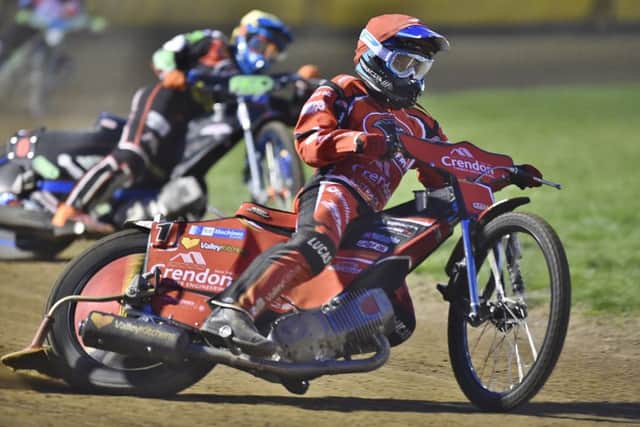 Rohan Tungate on his way to victory for Panthers in heat six. Picture: David Lowndes