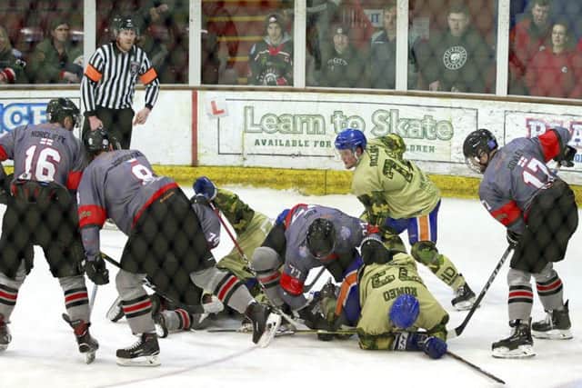 Glenn Billing in the thick of the action against Basingstoke.