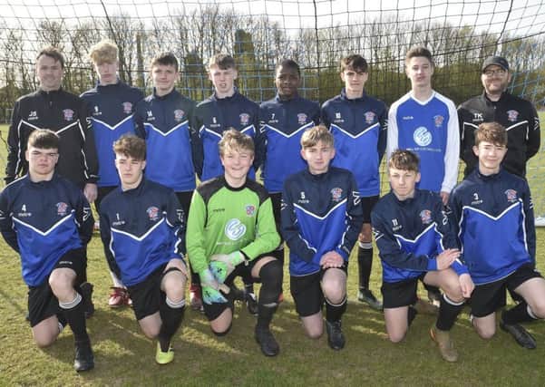 Whittlesey Blue Under 15s are pictured before their 3-1 win over Crowland. From the left they are, back, Jason Scott, McKenzie Guscott, William Guy, Owen Goodacre, Tinashe Mutizwa, Joe Scott, Lewis King, Tim Knighton, front, Joshua Foley, Lewis Reesons, Jordan Blunt, Oliver Cross, Luke Skinner and Harry Knighton.