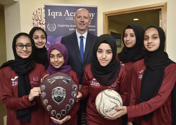 Iqra Academy team members pictured with principal Michael Wright are Bayan Alwadi, Amineh Alkahil, Aisha J.Jakal, Khadija Jakal, Amina Akhter and Mahek Hussain.