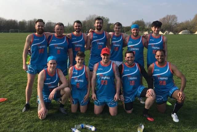 Peterborough Tropics from the left are, back, Ben Woodcock, Mark Erven, Jake Spridgens, Ryan Winstanley, James Sismey, Paul Humphrey, Seb De Castro, front, John Cranston, Ellis Watts, Andrew Richmond, Jono Ogden and Suneel Appan.