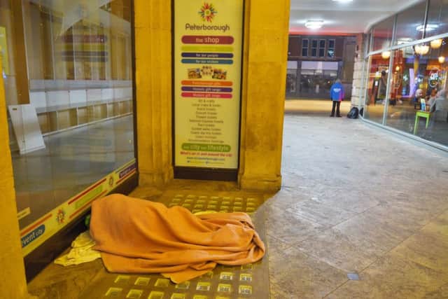 A rough sleeper in Peterborough