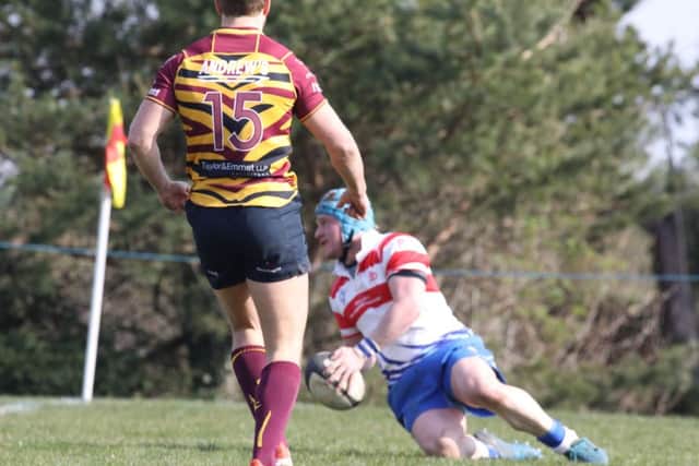 Jack Askham scores a try for the Lions. Picture: Mick Sutterby