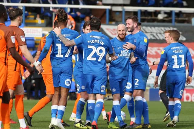 Marcus Maddison celebrates his brilliant free-kick goal against Southend last month.