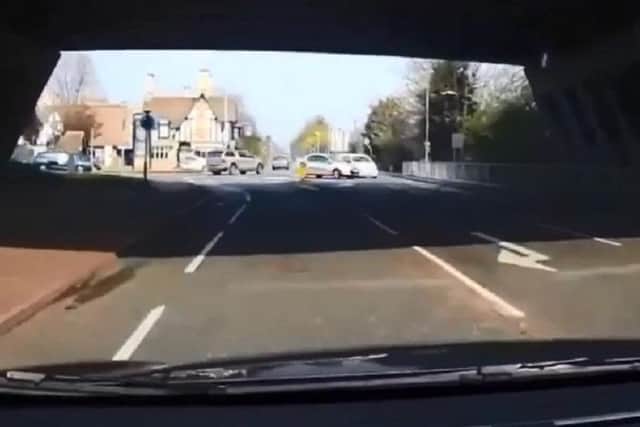 The near miss in Oundle Road. Footage from Kevin Jeffery