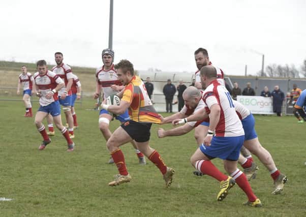 Ross Chamberlain scored a try for Borough against Northampton Old Scouts.