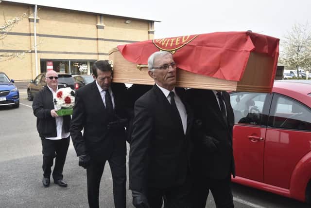 The funeral service for David Browett at the Parkway Sports and Social Club
