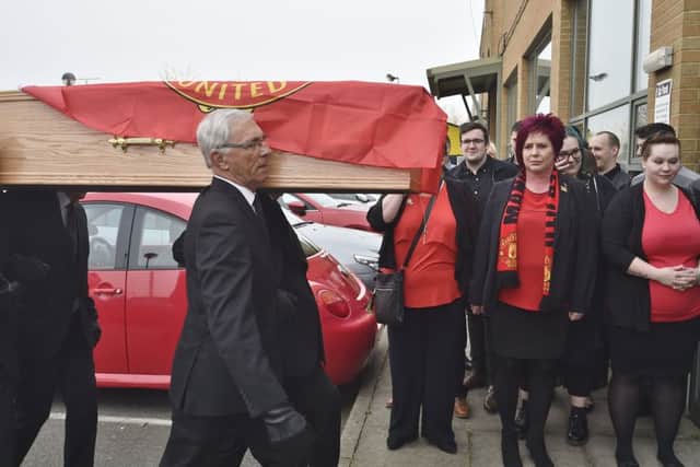 The funeral service for David Browett at the Parkway Sports and Social Club