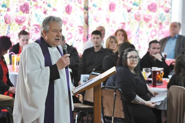 The funeral service for David Browett at the Parkway Sports and Social Club