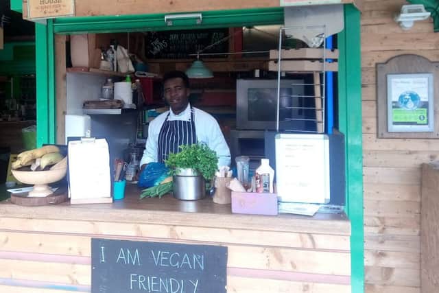 Nick Rutta at his EMBE2go street food stall at Peterborough City Market