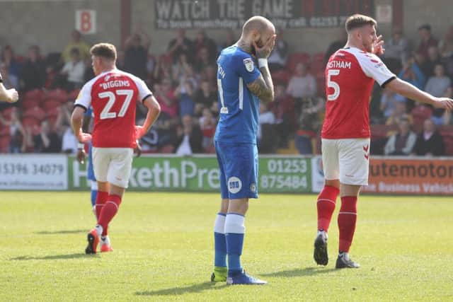 Posh star Marcus Maddison after seeing his penalty saved at Fleetwood. Photo: Joe Dent/theposh.com.