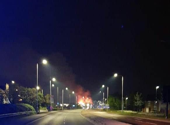 A photo of the fire from British Transport Police