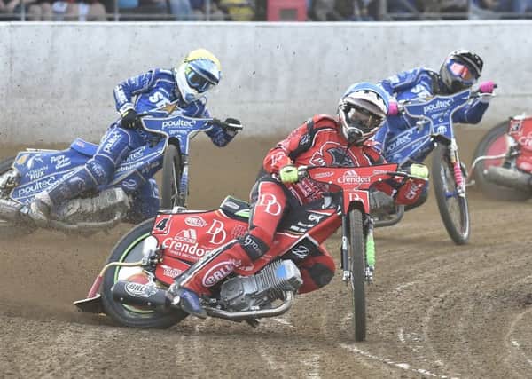 Charles Wright wins heat three for Panthers against Kings Lynn.