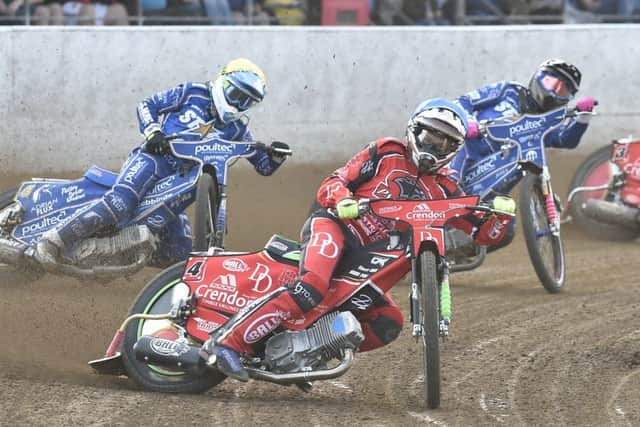 Charles Wright wins heat three for Panthers against Kings Lynn.