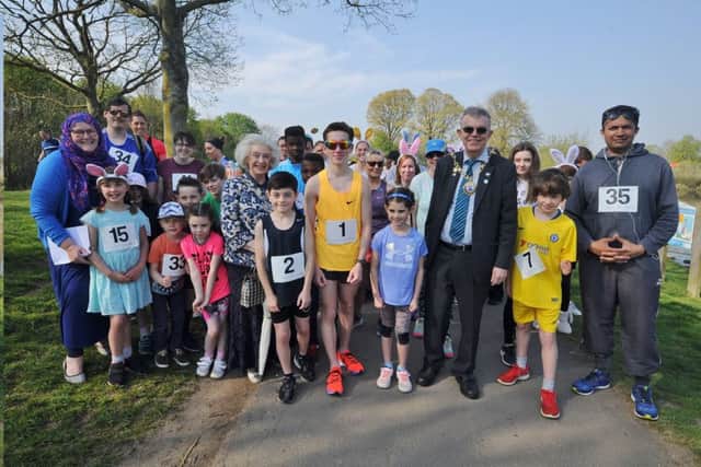 Rotary Club of Peterborough Easter Bunny Run around Ferry Meadows. Started by Mayor of Peterborough Coun. Chris Ash and Mayoress Doreen Roberts EMN-190422-222357009