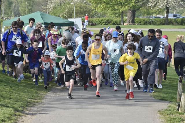 Rotary Club of Peterborough Easter Bunny Run around Ferry Meadows. EMN-190422-222324009