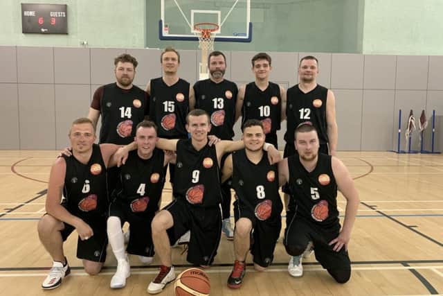 The Peterborouhgh Raptors deaf basketball team. From the left are, back, Vladimirs Krumins, Rolands Barkans, Raivis Tidemanis, Sandis Kikurs, Virgis Jurksas, front, Enriko Vacis, Karlis Platacis, Cezary Warchol, Mairis Birmanis and Raimonds Epners.