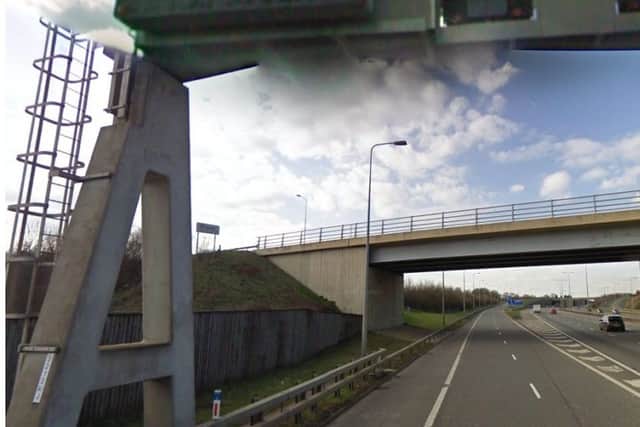 Junction 16 northbound exit and entry slip roads